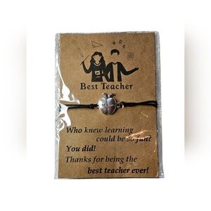 NWOT Silver Apple Teacher Bracelet